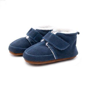 NAVY BLUE BABY TODDLER GIRL BOY LEATHER BOOTS
